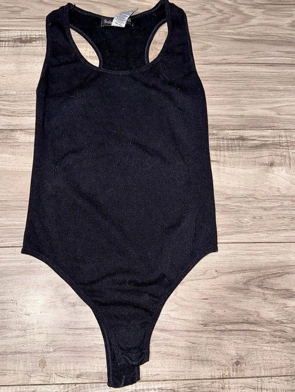 Soho Apparel Black Racerback Bodysuit Like New